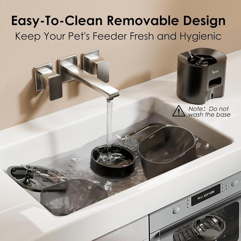 Automatic Pet Feeder & Water Fountain with App Control — 3L Food & 85oz Water Dispenser with Voice Recorder & Dual Power Supply